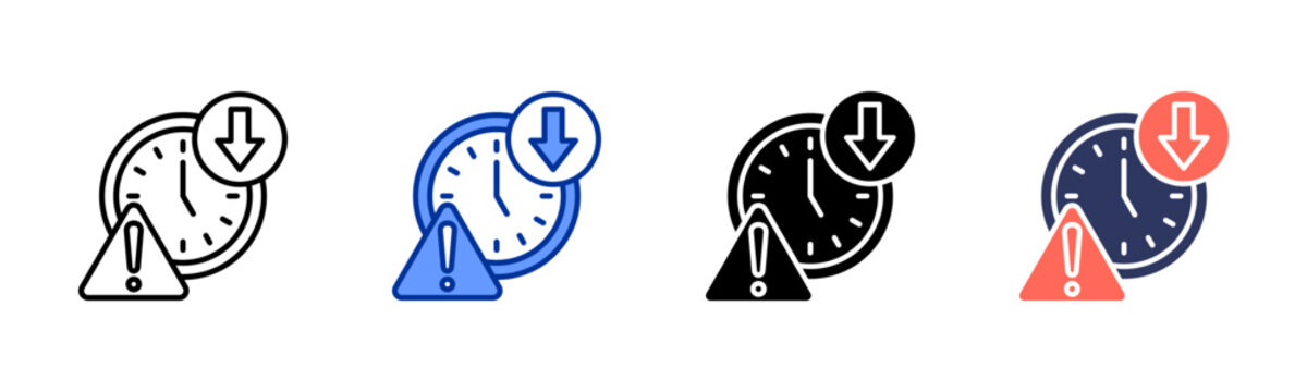 Downtime Control icon set multiple style collection