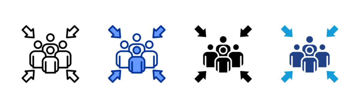 Assembly Point icon set multiple style collection