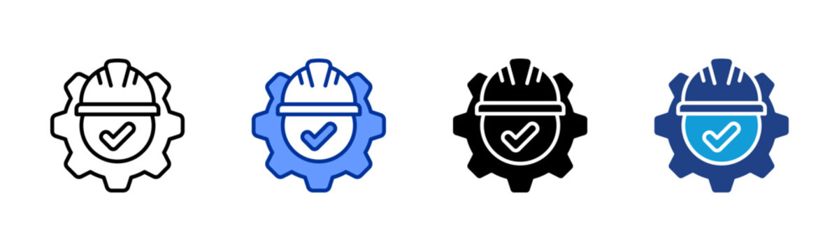 Operational Safety icon set multiple style collection