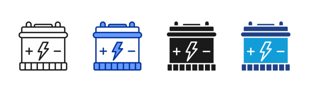 Energy Storage icon set multiple style collection