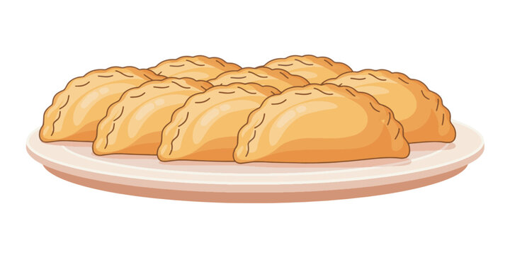 Delicious golden brown empanadas plate.