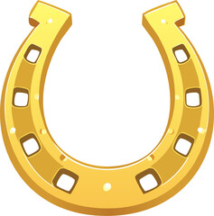 Naklejka premium Minimal silhouette vector of a lucky horseshoe shape, solid gold color, simple smooth design