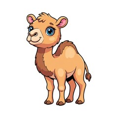 Fototapeta premium Camel vector illustration isolated on white background. Cartoon and minimal desert animal suitable for mascots, travel themes, education, and nature designs.