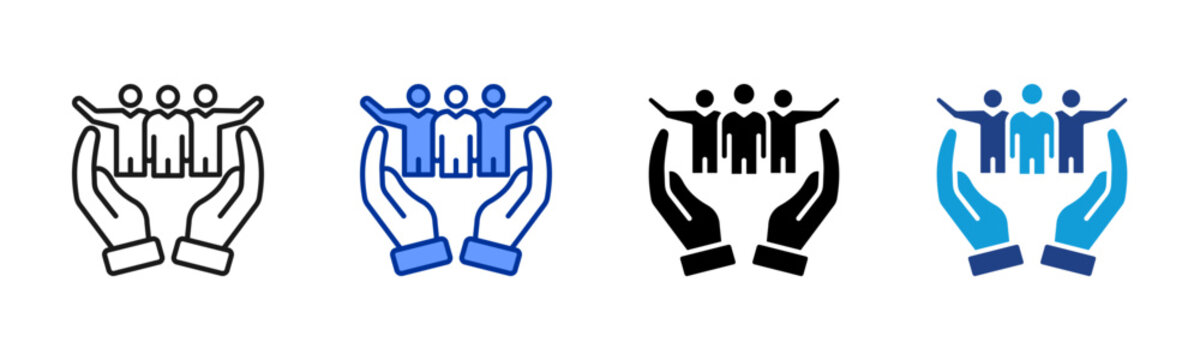 Public Assistance icon set multiple style collection