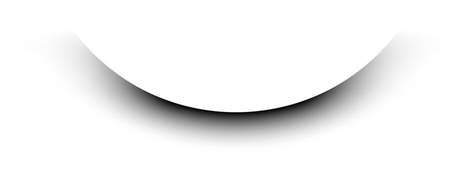 Black curved drop shadow png overlay effect, transparent background