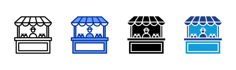 Obraz premium Market Activity icon set multiple style collection