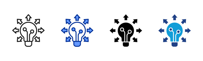 Fototapeta premium Idea Direction icon set multiple style collection