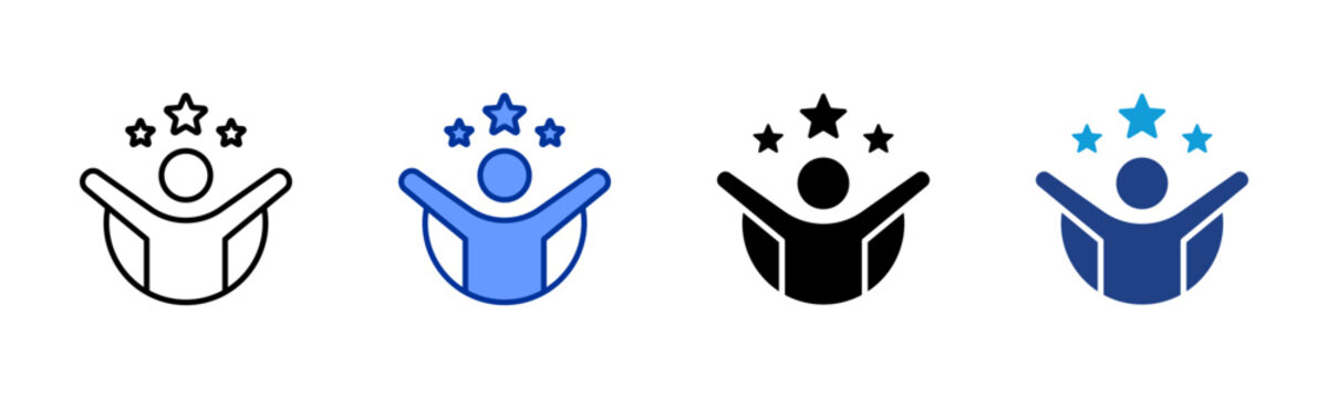 Social Confidence icon collection with multiple styles