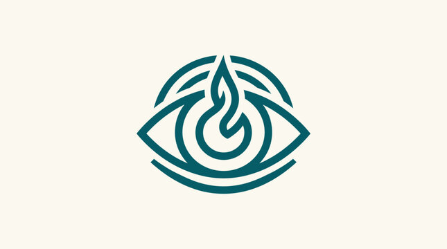 Abstract Eye Logo with Flame Icon
