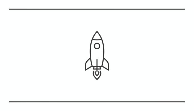 Minimalist Rocket Launch Icon: Startup, Innovation, and Space Exploration Concept