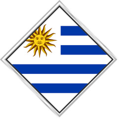 Obraz premium National Flag of Uruguay with Sun and Stripes Symbol of South American Identity
