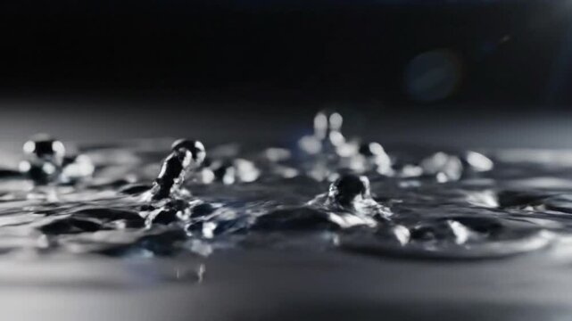 Mesmerizing close-up shot of ferrofluid reacting to a magnetic field, forming abstract spires in liquid.