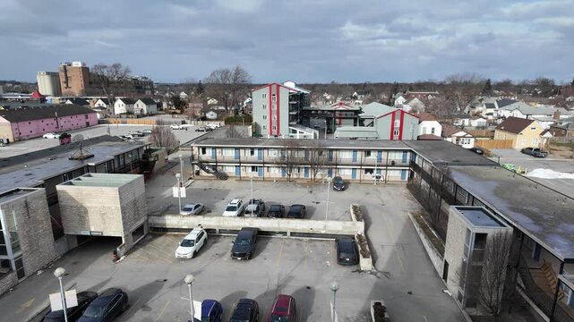 Winter View of Motel and Apartment Complex Near Niagara Falls