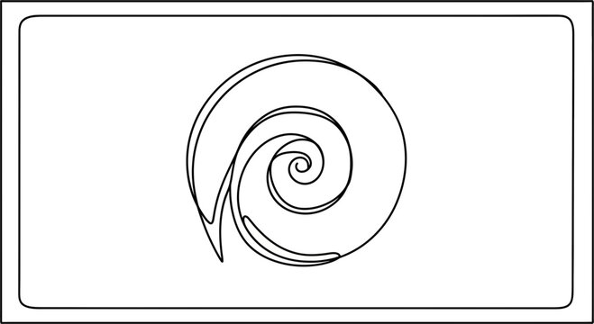Abstract Spiral Swirl Line Art, Fibonacci Sequence, Nautilus Shell Inspired