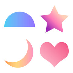 Colorful gradient geometric shapes set transparent png © Rawpixel.com