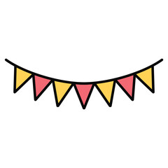 Obraz premium cartoon illustration of a party flag 