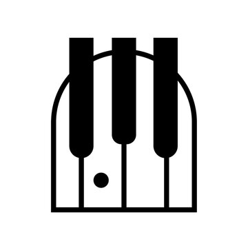 Piano icon png, music symbol flat design illustration