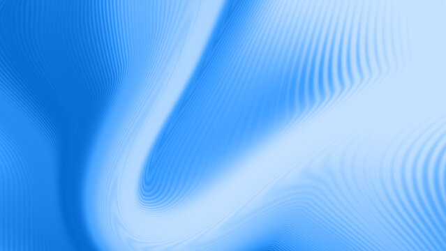 Abstract blue background with soft flowing curves and moire pattern lines