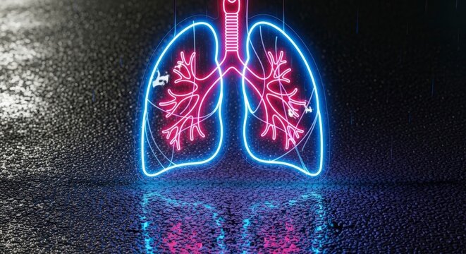 Human lungs with trachea and bronchi.