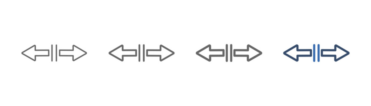 
outline icon set indicator with left and right arrow design