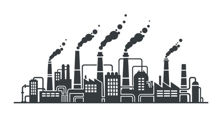 vector illustration of industrial factory © NurJahan