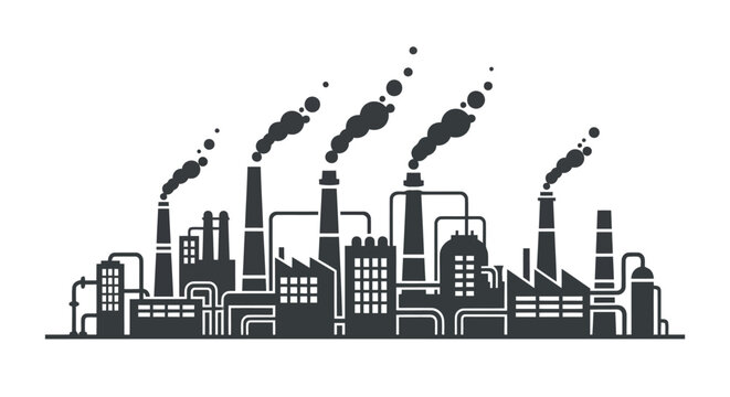 vector illustration of industrial factory