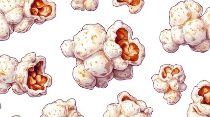 Deliciously Detailed Popcorn Pattern Illustration.