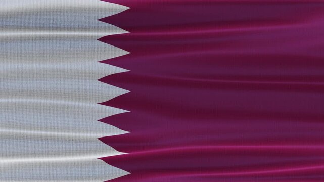 Qatar flag waving in the wind with high quality fabric texture