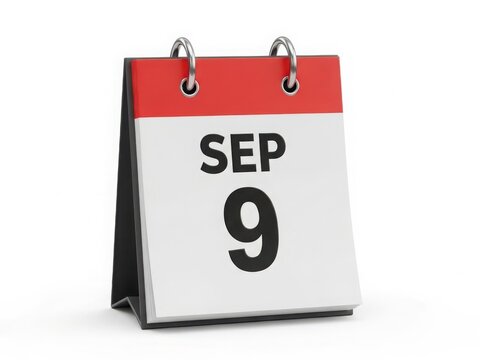 A calendar page displaying the date september 9th with a red header.