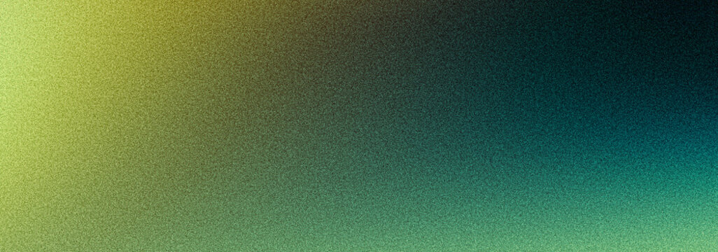 Grainy gradient background, dark green blue yellow abstract noise texture wide banner, header, poster backdrop or digital wallpaper design