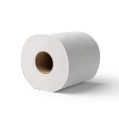 Fototapeta premium Toilet paper roll isolated on white background with soft texture