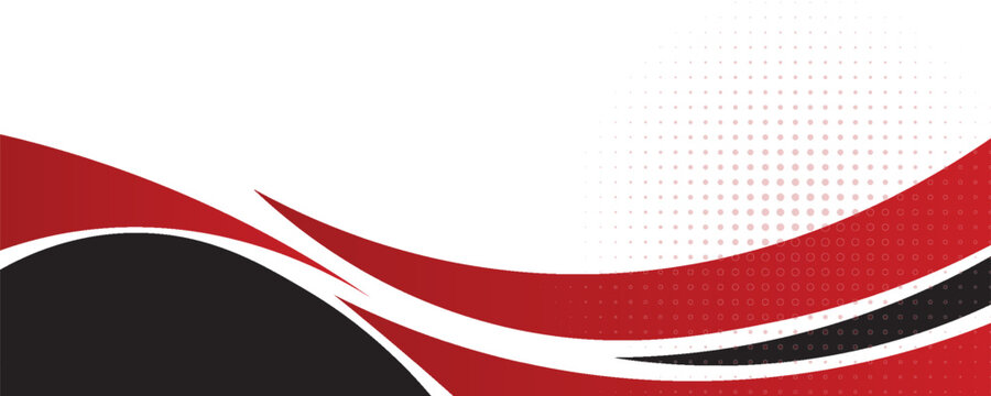 Gelombang merah abstrak mengalir dalam latar belakang hitam dan putih. elemen kurva latar belakang garis merah. Jas untuk bisnis, sampul, header, wallpaper, korporat, situs web, selebaranPrint