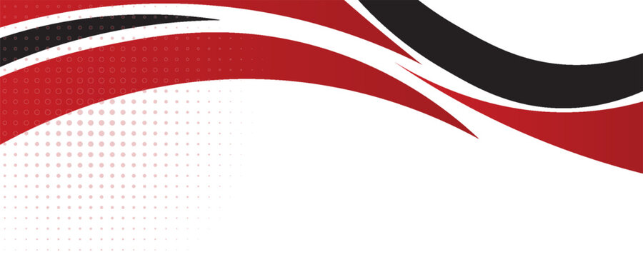 Gelombang merah abstrak mengalir dalam latar belakang hitam dan putih. elemen kurva latar belakang garis merah. Jas untuk bisnis, sampul, header, wallpaper, korporat, situs web, selebaranPrint