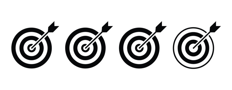 Target goal icon focus arrow archery bullseye symbol flat icons vector illustration design