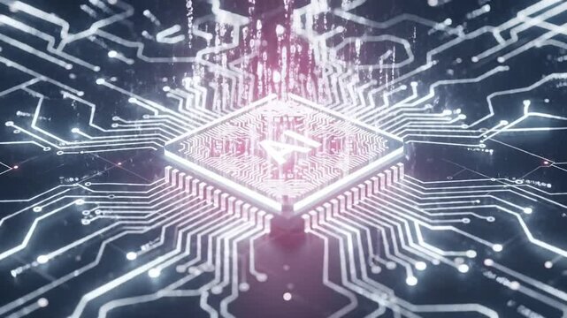 Artificial Intelligence Chip Futuristic Technology and Innovation.