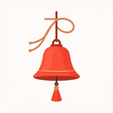 Cute Minimal Japanese Style Bell Ornament with Ribbon and Tassel