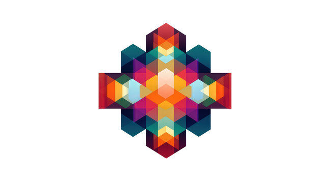 Modern geometric logo symbol abstract background isolated on a Transparent background, PNG file.