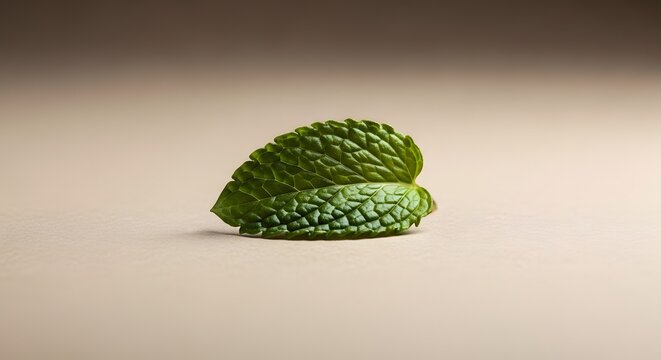 Fresh Mint Leaf on Neutral Background