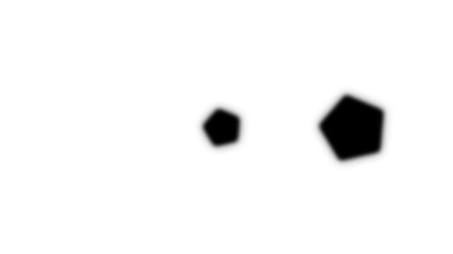 Three Black Dot Looping Loading Animation with Geometric Pentagon Shapes on Transparent White Background 4K