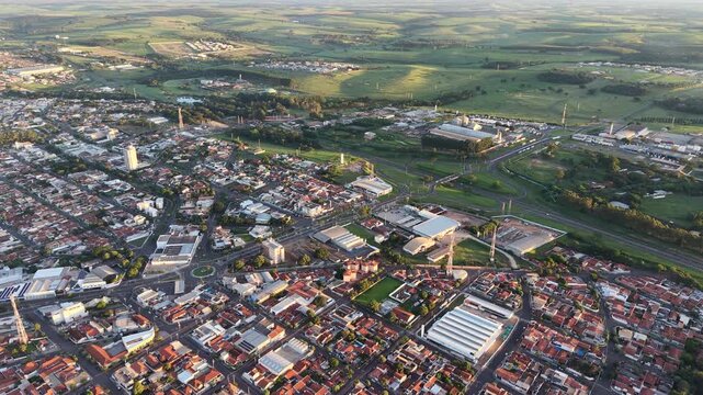 Aerial view of a sprawling cityscape, showcasing the urban landscape.