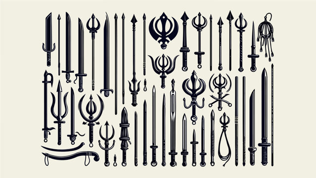 Sikh Martial Heritage Weapon Illustration