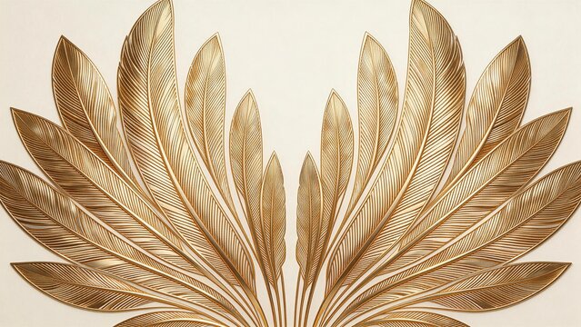 Golden feather pattern design