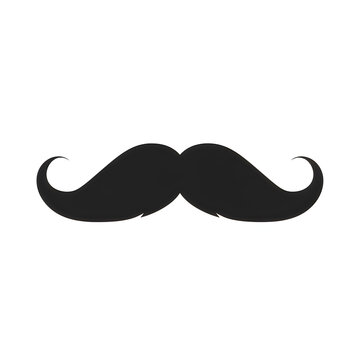 A black mustache silhouette on a white background