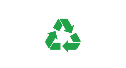 Obraz premium Green Recycling Symbol on White Background for Environmental Conservation.