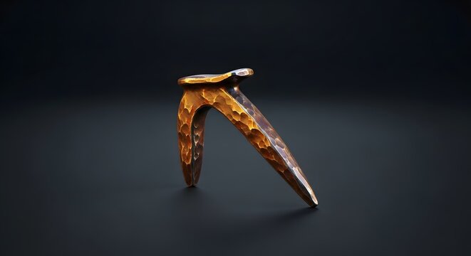 Bronze Metal Horse Shoe Nail Puller on Black Background