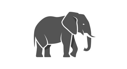 Obraz premium Gray Elephant Side View Illustration.