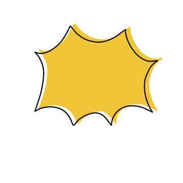 Comic Burst Speech Bubble Illustration &ndash; Yellow Pop Art Explosion Text Box