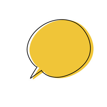 Speech Bubble Illustration &ndash; Round Yellow Chat Message Text Box