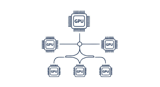 GPU network diagram illustrating interconnected graphics processing units.