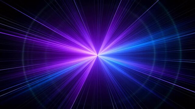 Abstract light burst with purple and blue rays